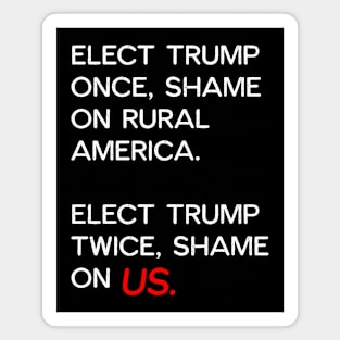 Elect Trump Twice, Shame On Us - Anti-Trump Magnet